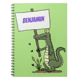 Carnet Aligator de crocodile drôle avec dessin animé