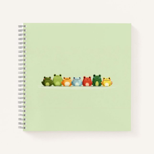 Carnet Alignement de Grenouilles Mignonnes – Art d'Animau (Devant)