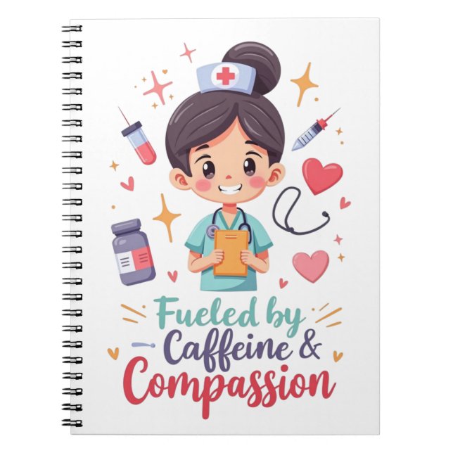 Carnet Alimenté par Caféine & Compassion - Cute Pastel (Devant)