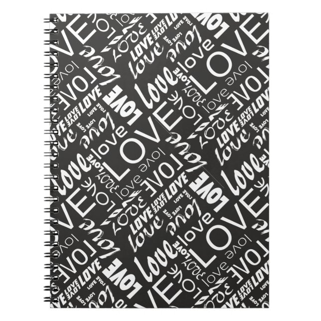 Carnet Alive Black and White Gallery Love Words Art (Devant)