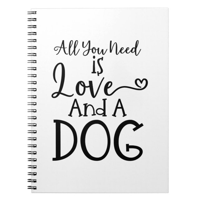 Carnet All you need is Love and a Dog (Devant)