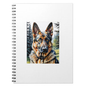 Carnet Allemand Berger Chien Tête Portrait Amoureux des c