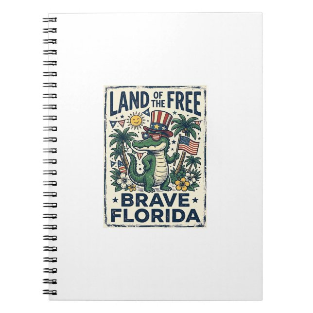 Carnet Alligator de Floride Patriotique 4 juillet (Devant)