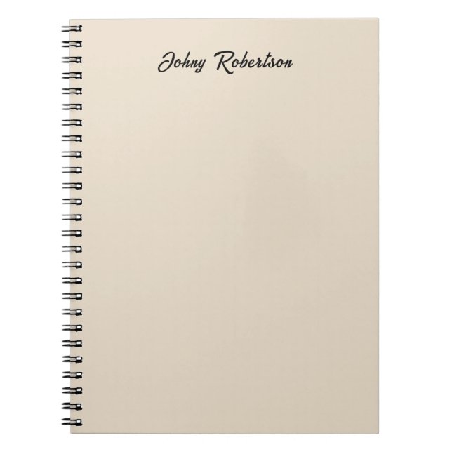 Carnet Almond Color Plain Elegant Professional Minimalist (Devant)