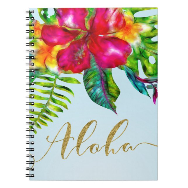 Carnet Aloha Électrique Pop Lumineuse Tropicale Florale (Devant)