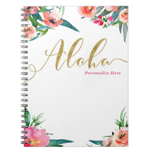 Carnet Aloha Floral Tropical Moderne Aquarelle Été