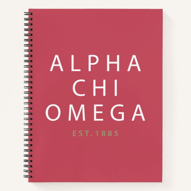 Carnet Alpha Chi Omega | Établi en 1885 (Devant)