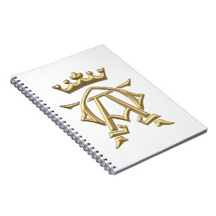 Carnet Alpha et oméga "3D" dorés avec symbole de la Couro