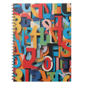 Carnet Alphabet Abstrait avec lettres colorées