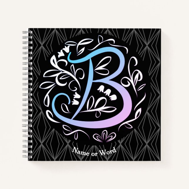 Carnet Alphabet B Monogramme écriture manuscrite (Devant)