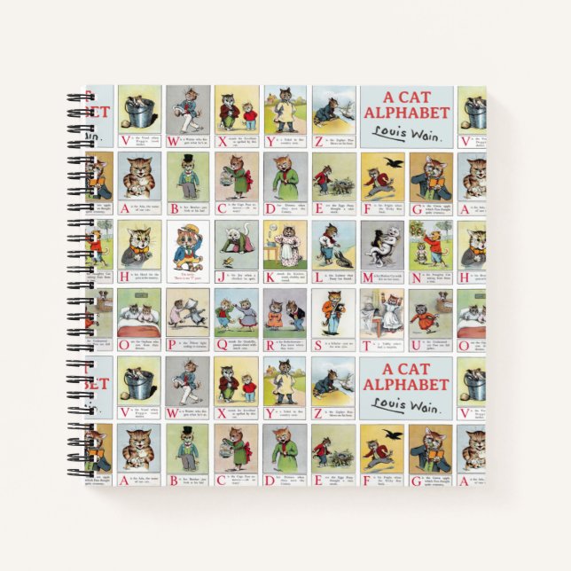 Carnet Alphabet de chat, Louis Wain (Devant)