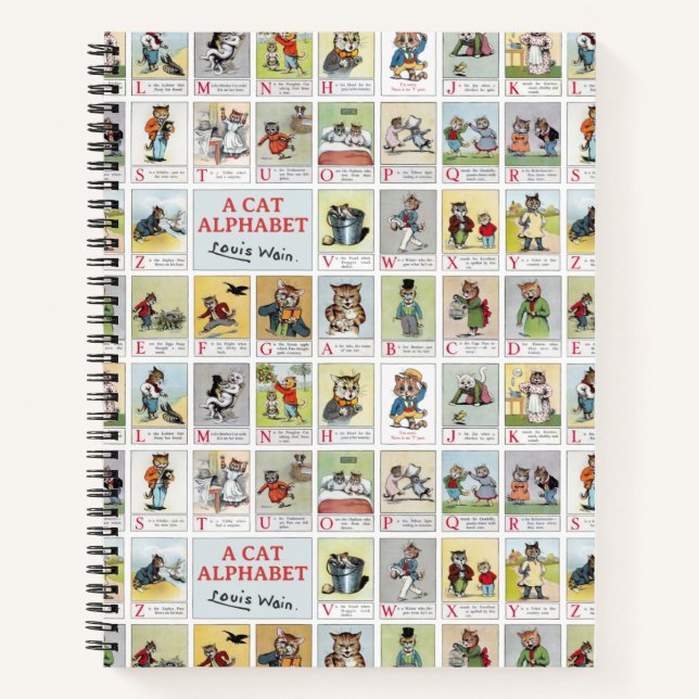 Carnet Alphabet de chat, Louis Wain (Devant)