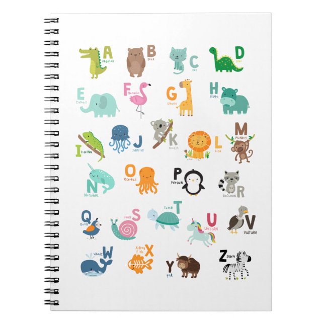 Carnet Alphabet de doodle animal (Devant)