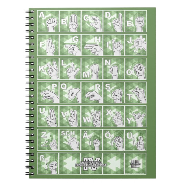 Carnet Alphabet digital allemand 4 - vert / (Devant)