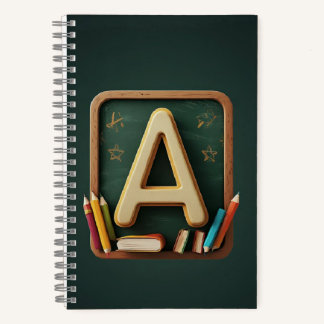 Carnet 🎒 Alphabet Monogram Coloré Retour à l'école Enfan