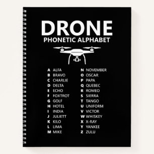 Carnet Alphabet phonétique de l'OTAN Drone – Graphique no