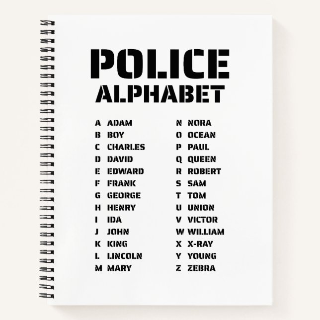 Carnet Alphabet Phonétique Police (Devant)