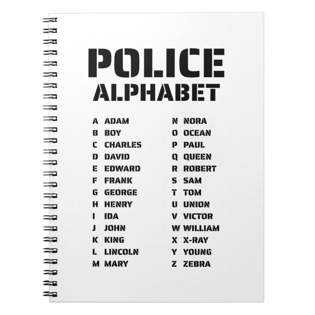 Carnet Alphabet Phonétique Police Spirale (Devant)