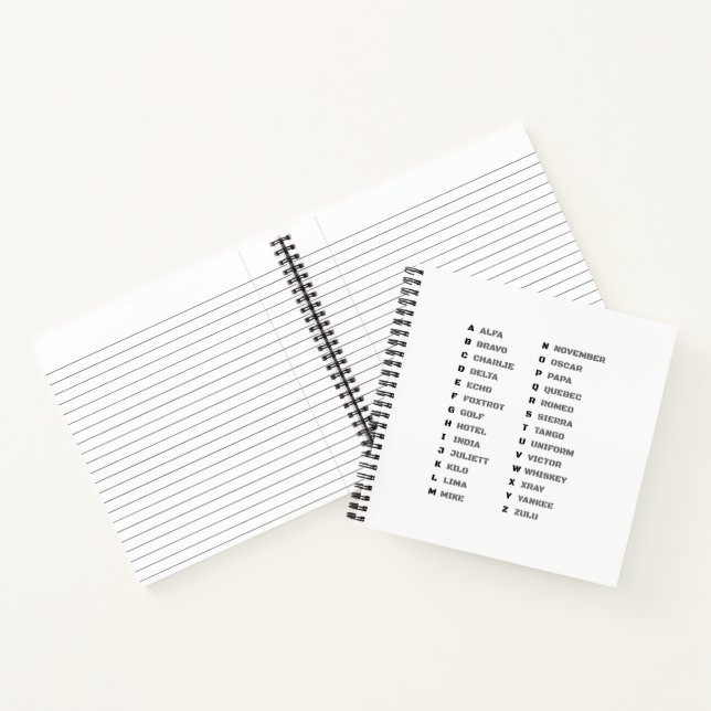 Carnet Alphabet phonétique pour la spirale militaire (Intérieur)