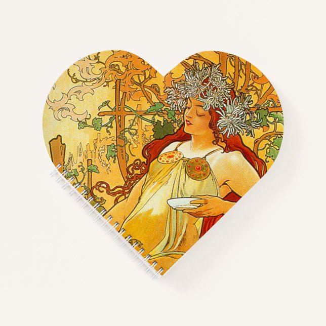Carnet Alphonse Mucha Art Nouveau Automne (Devant)