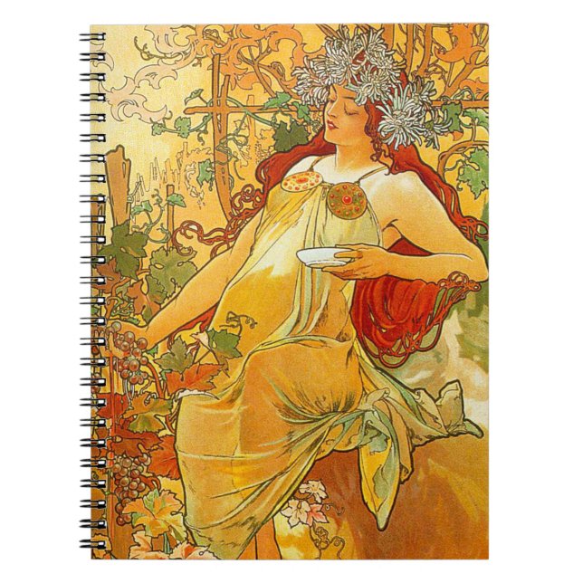 Carnet Alphonse Mucha Art Nouveau Automne (Devant)