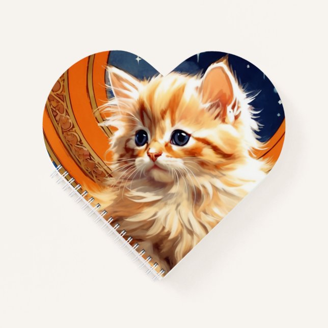 Carnet Alphonse Mucha Art Nouveau Chat orange (Devant)
