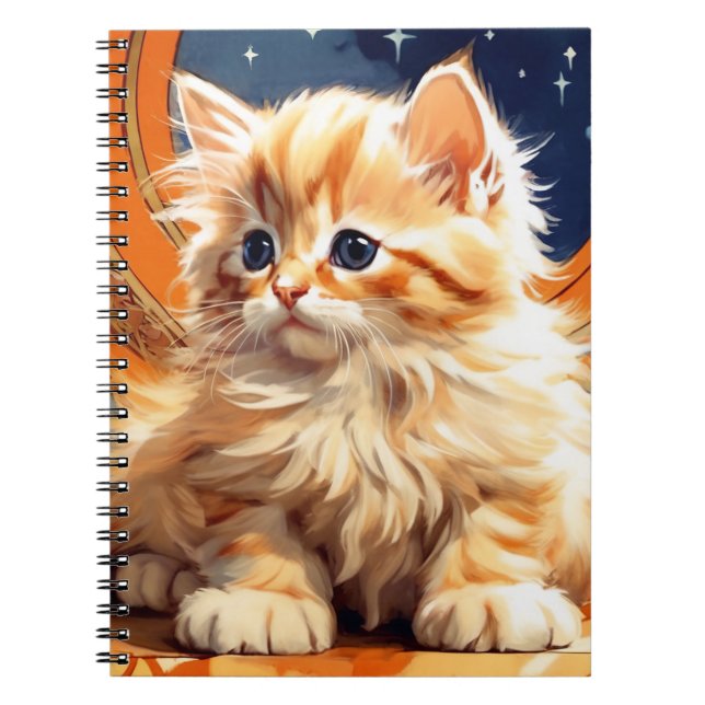 Carnet Alphonse Mucha Art Nouveau Chat orange (Devant)