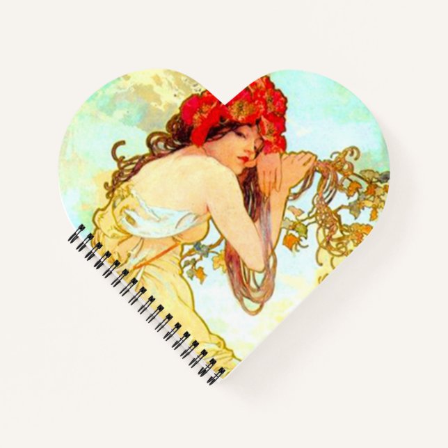 Carnet Alphonse Mucha Art Nouveau Été (Devant)