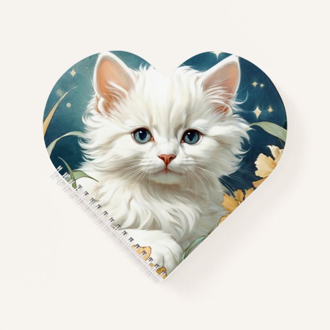 Carnet Alphonse Mucha Art Nouveau Kitten (Devant)
