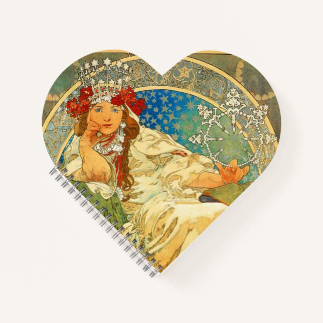 Carnet Alphonse Mucha Art Nouveau Princesse Hyacinth (Devant)