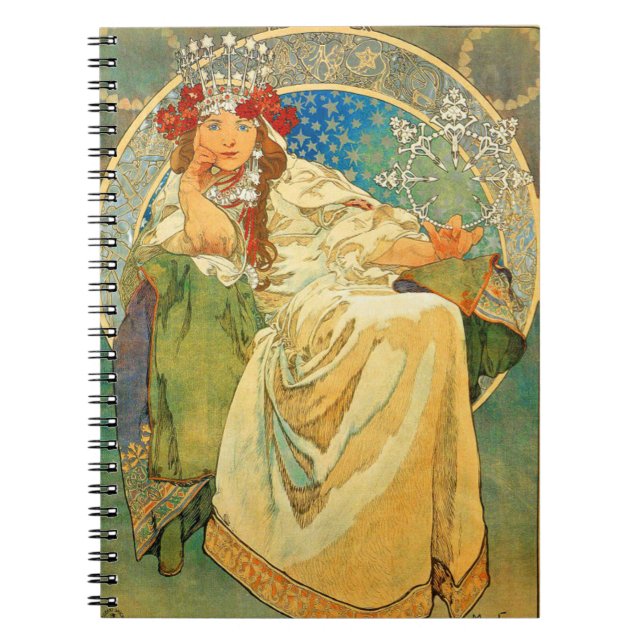 Carnet Alphonse Mucha Art Nouveau Princesse Hyacinth (Devant)
