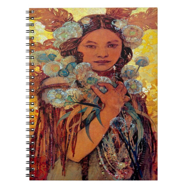 Carnet Alphonse Mucha - Femme amérindienne d'Amérique (Devant)
