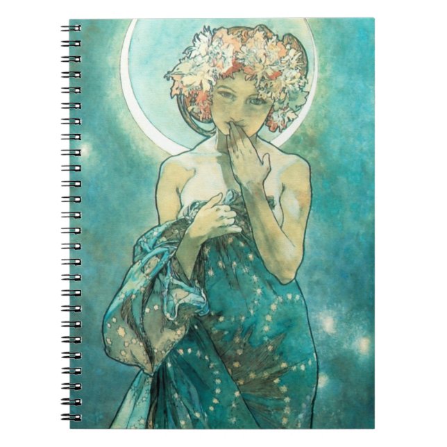 Carnet Alphonse Mucha Lune Clair De Lune Art Nouveau (Devant)