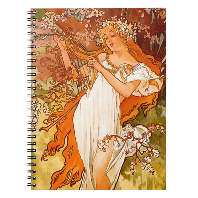 Carnet Alphonse Mucha Spring (Devant)
