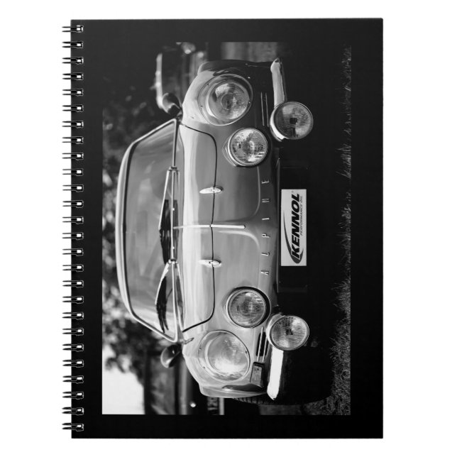 Carnet Alpine A110 in black and white (Devant)