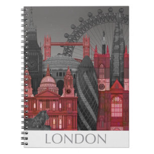 Carnet Altitudes de Londres par nuit - rouge