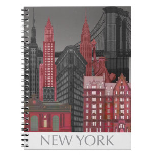 Carnet Altitudes de New York par nuit - rouge