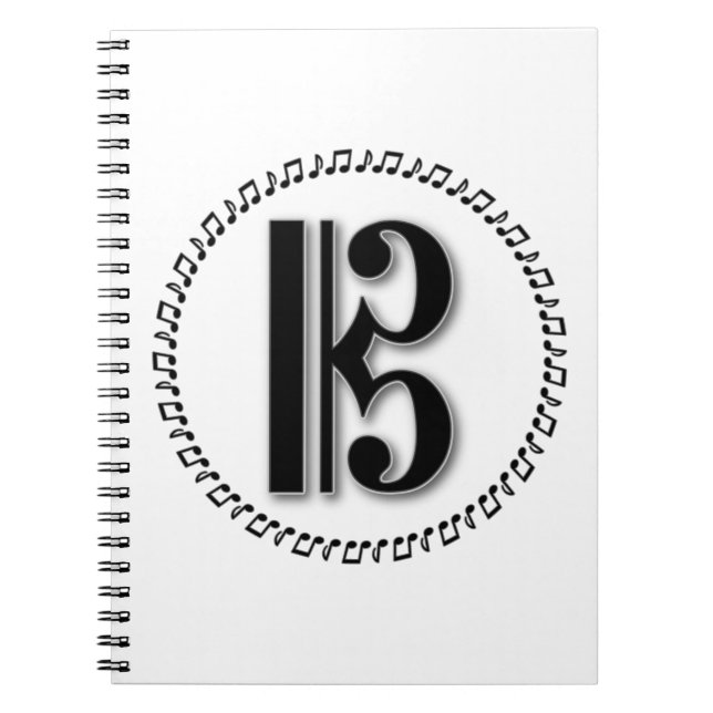 Carnet Alto ou Tenor Clef Music Note Design C Clef (Devant)