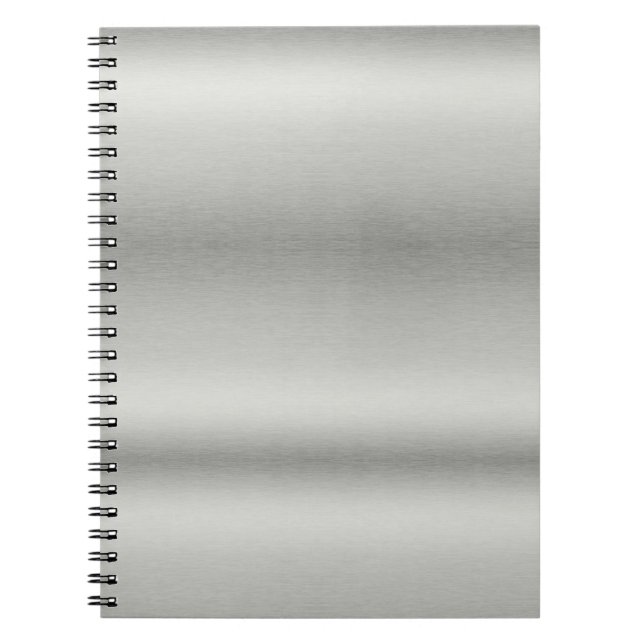 Carnet Aluminium brossé gris argenté métallique (Devant)