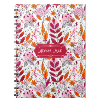 Carnet Alyssa Mae Foliage rose et orange