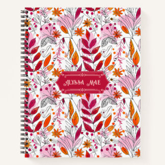 Carnet Alyssa Mae Pink et Orange Foliage Deluxe