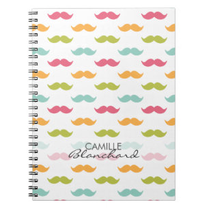 Carnet Amants colorés personnalisés de moustache