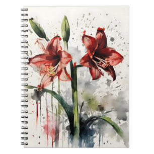 Carnet Amaryllis - Fleurs aquarelles