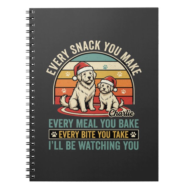 Carnet Amateurs de chiens de Noël Snack Regarder (Devant)