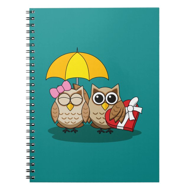 Carnet Amateurs de chouette avec parapluie et boîte de ch (Devant)