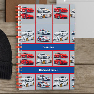 Carnet Amateurs de Voitures de Sport Rouges et Blanches B