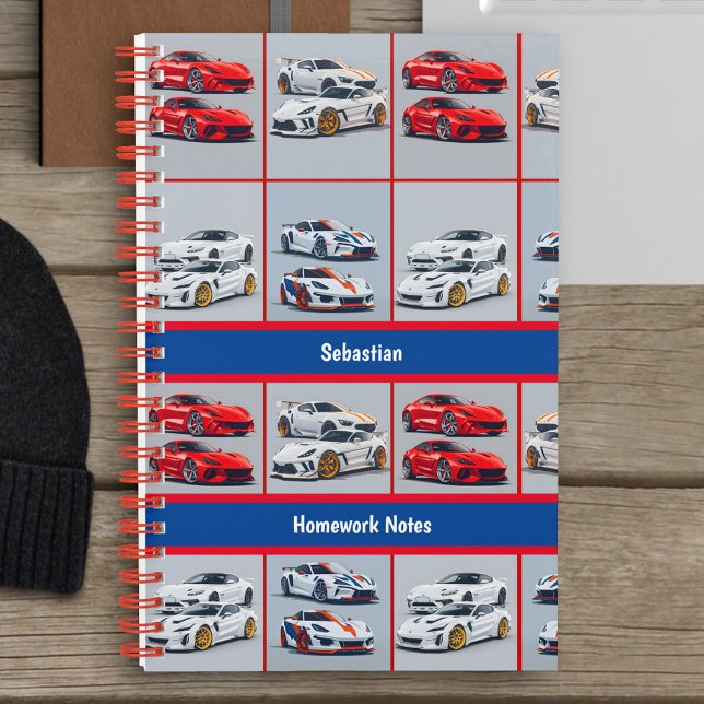 Carnet Amateurs de Voitures de Sport Rouges et Blanches B (Créateur téléchargé)