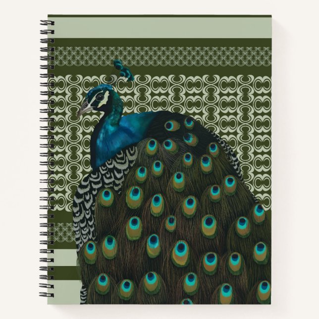 Carnet Amateurs d'oiseaux de paon élégant (Devant)