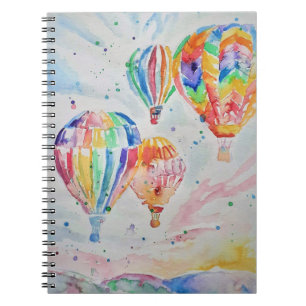 Carnet Ambiance colorée du ballon à air chaud Aquarelle