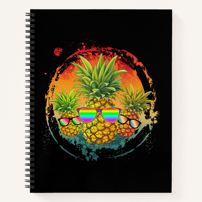 Carnet Ambiance d'été drôle à l'ananas (Devant)
